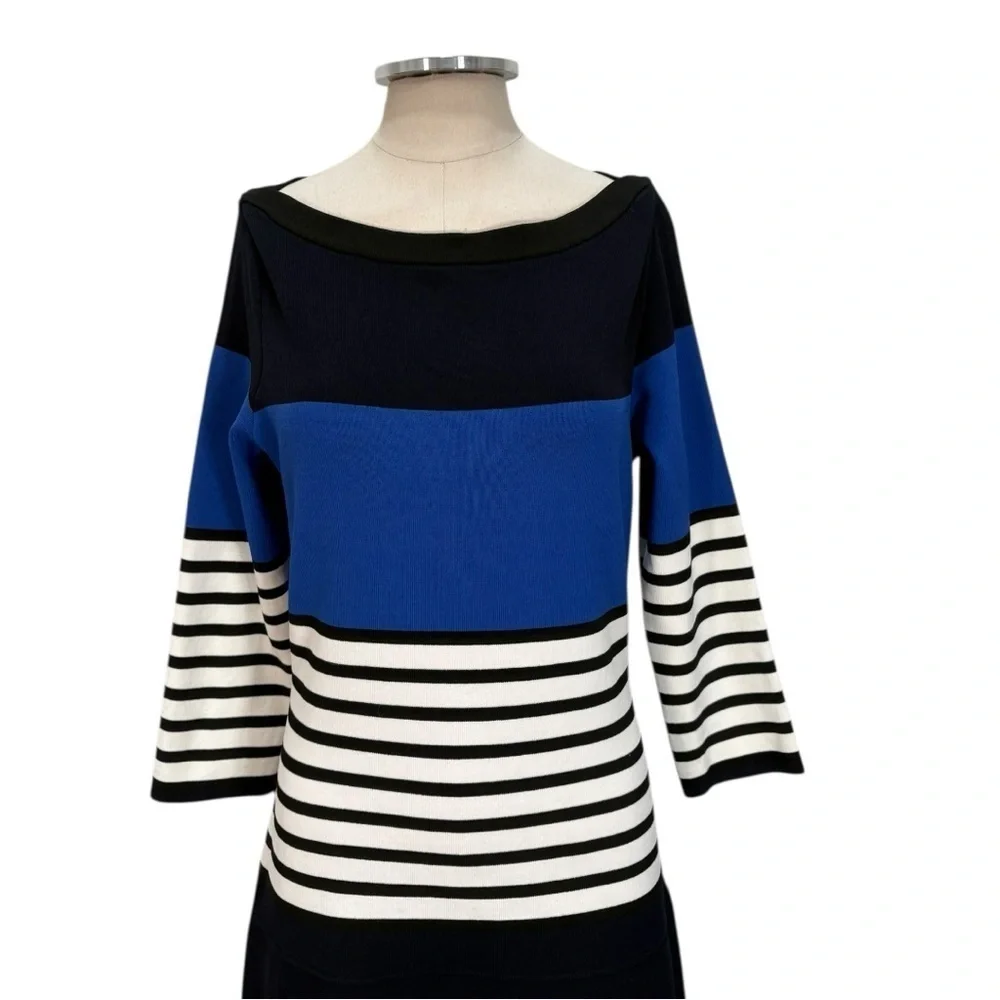 Kate Spade Sleeve Striped Scuba Dress Size Large